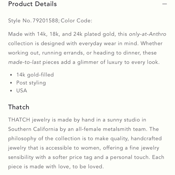 Anthropologie $76 Thatch Lola 14k Gold Hoop Earrings 70mm 2.75” - Picture 3 of 4